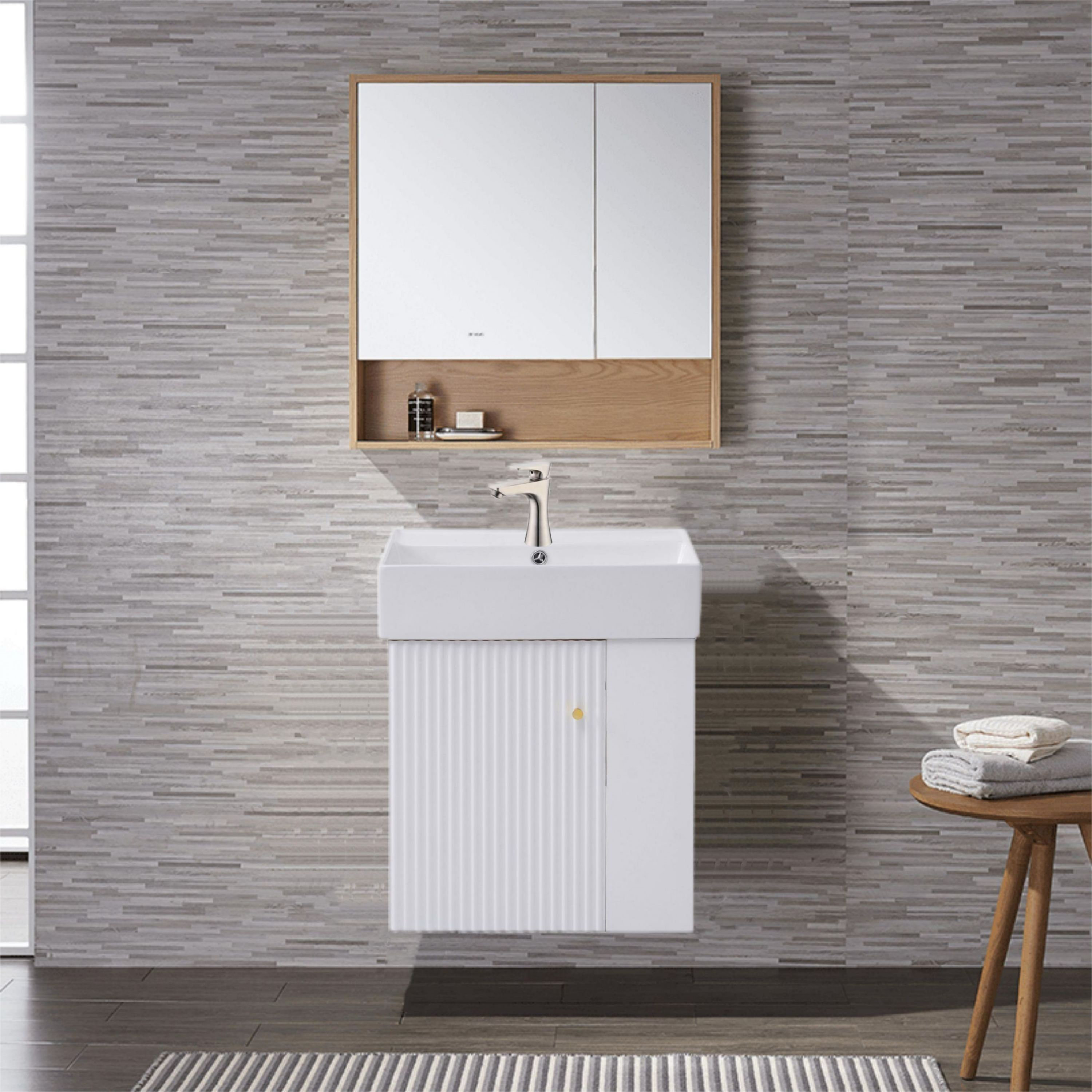 maxbrass 21.6 "Hanging Bathroom Storage Cabinet With Ceramic Sink | Wayfair